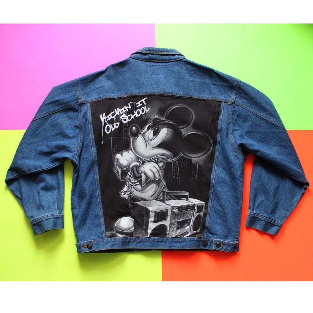 Denim Jacket with Graphic Back